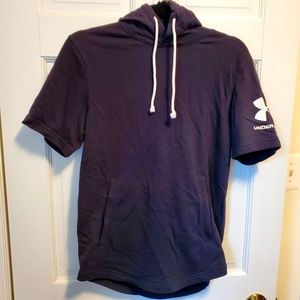 Under Armour Mens Rival Terry Short Sleeve Hoodie, Size Small, Black